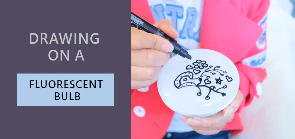 Drawing-on-a-Fluorescent-Bulb